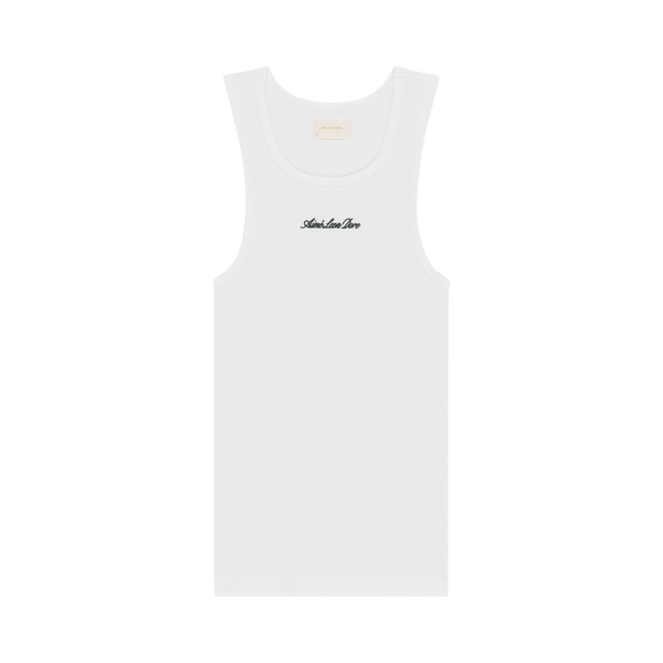 Aimé Leon Dore Embroidered Logo Tank Top "Bright White"