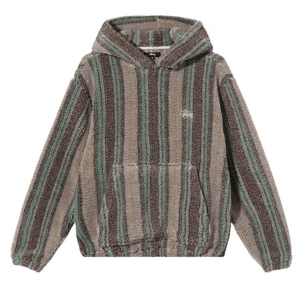 Stussy Stripe Sherpa Hoodie "Tannin"