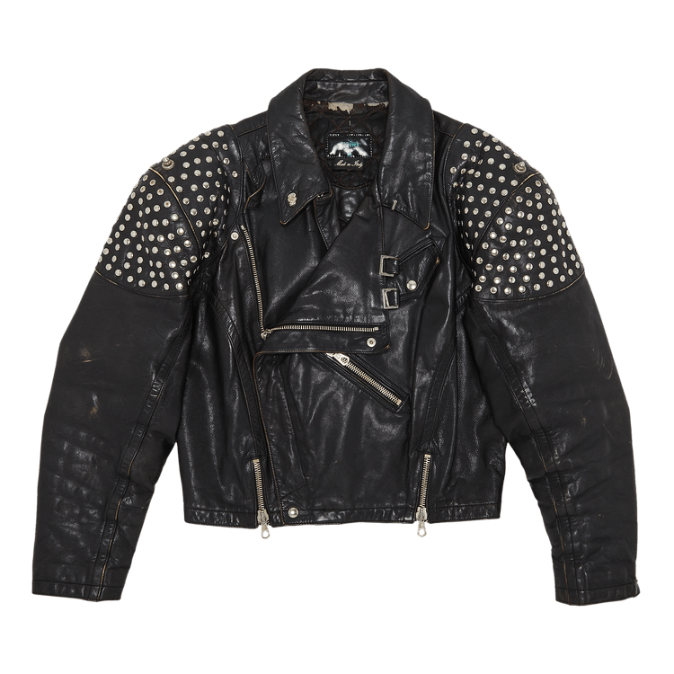 Vintage Jean Paul Gaultier Studded Leather Biker Jacket "Black"