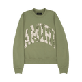 Amiri Collegiate Logo Crew "Military Green"