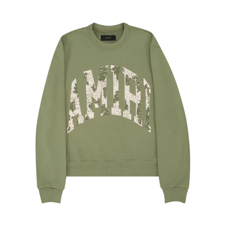 Amiri Collegiate Logo Crew "Military Green"