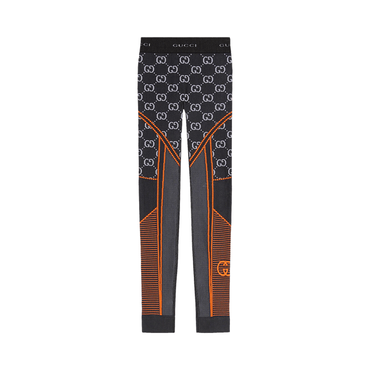Gucci GG Jersey Jacquard Leggings "Black/Orange"