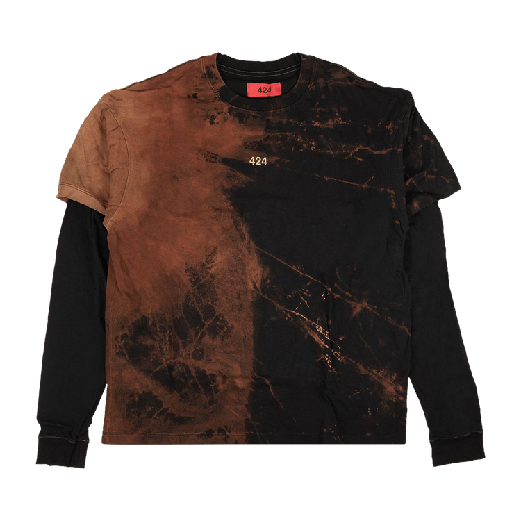424 Reworked Double Layer Bleached T-Shirt "Brown"
