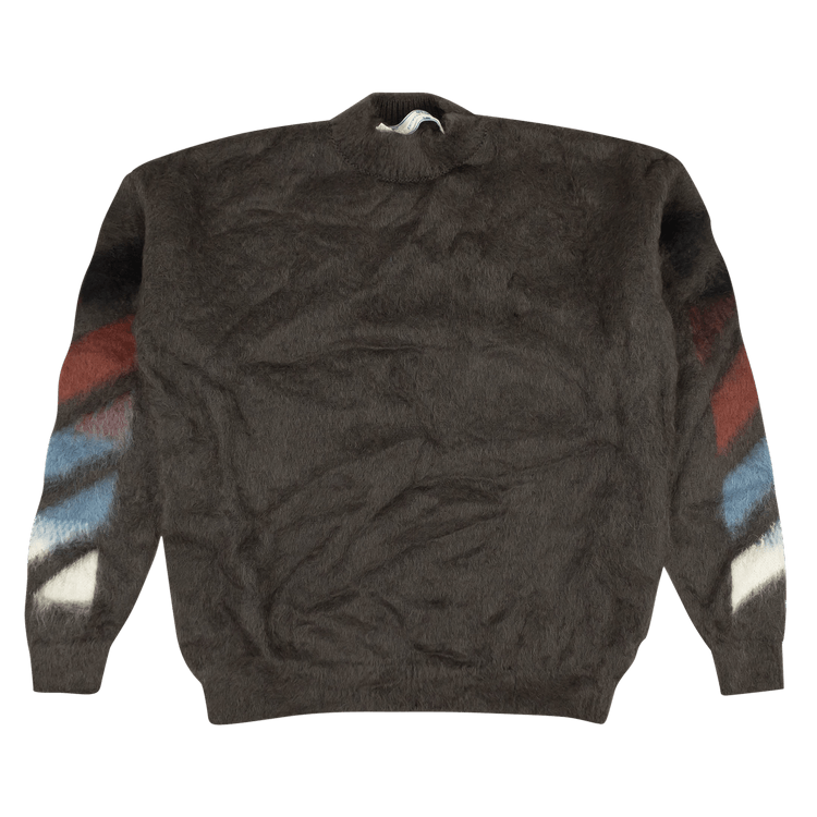 Off-White Diag Brush Mohair Crewneck "Grey"