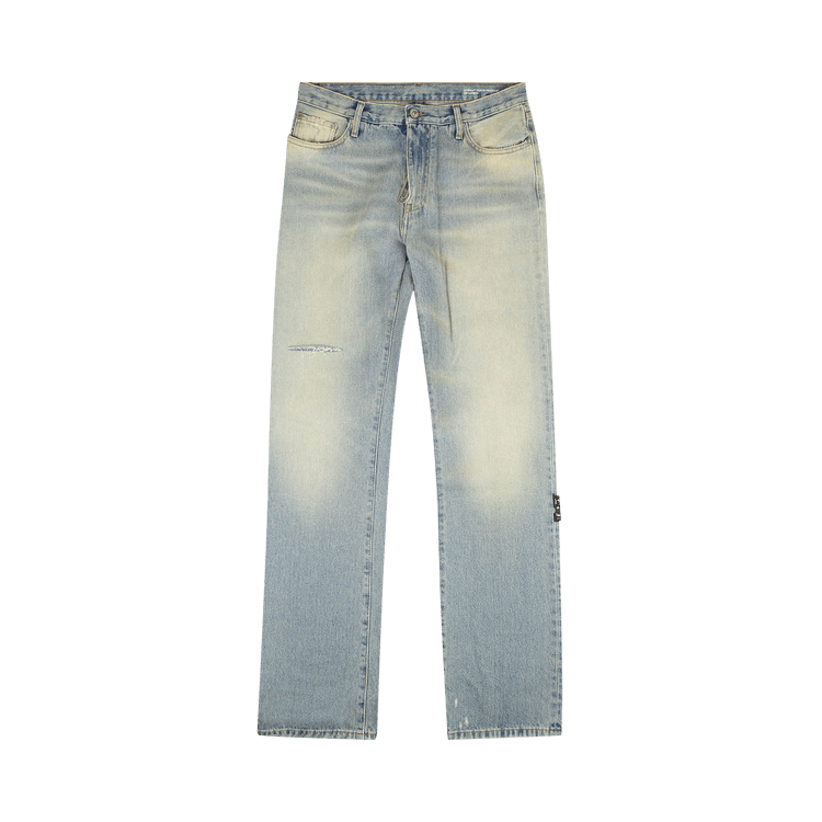 Off-White Distressed Dirty Jean "Blue"