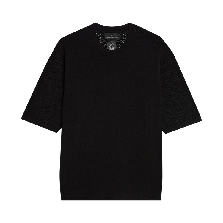Stone Island Shadow Project Japanese Aran Short-Sleeve Knit T-Shirt "Black"
