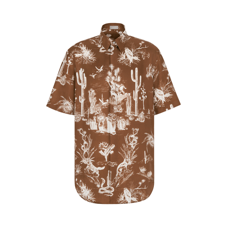 Dior x Cactus Jack Oversized Short-Sleeve Shirt "Coffee Brown"