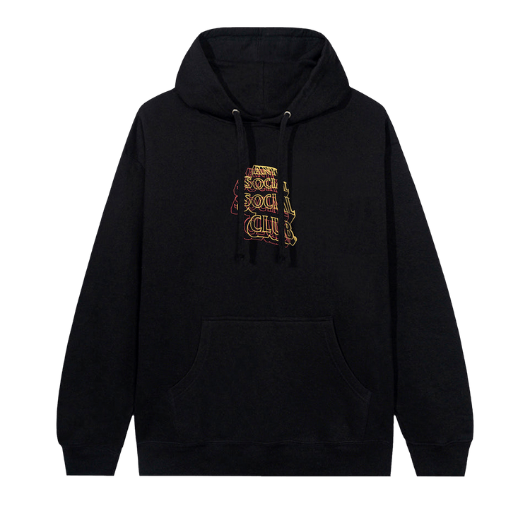 Anti Social Social Club Neon Lights And A Lot Of Rain Hoodie "Black"