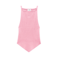 Courrèges Rib Knit Pointy Top "Pink"