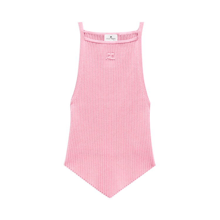 Courrèges Rib Knit Pointy Top "Pink"