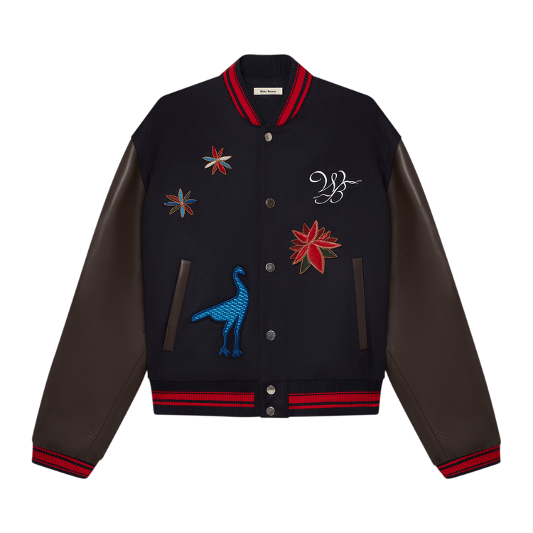 Wales Bonner Ascend Varsity Jacket "Navy/Brown"