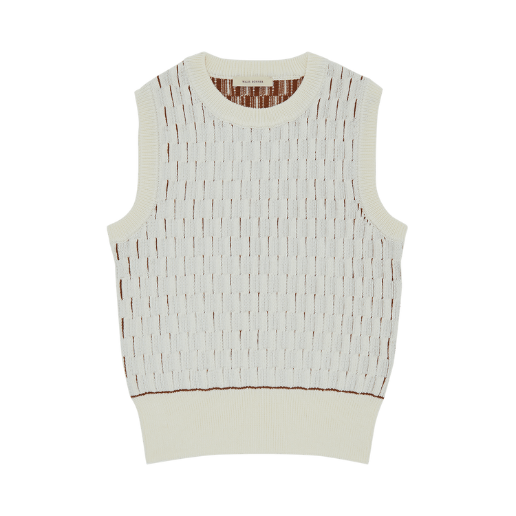 Wales Bonner Cotton Knit Legacy Tank "Ivory/Burnt Orange"