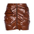 Saint Laurent Mini Skirt With Rouches "Brown"