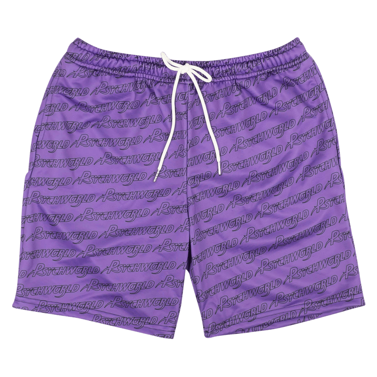 Psychworld Repeated Logo Shorts "Purple/Black"