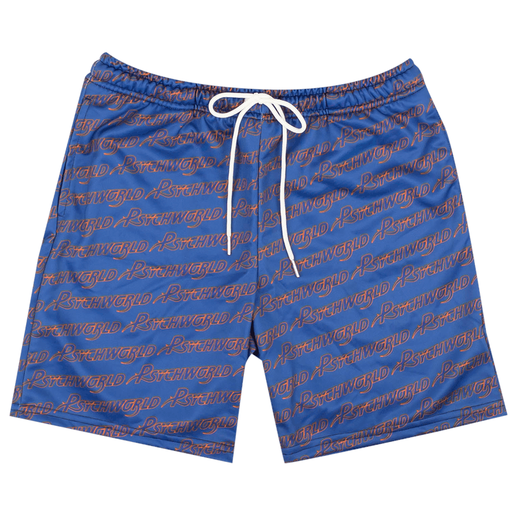 Psychworld Repeated Logo Shorts "Royal Blue/Orange"
