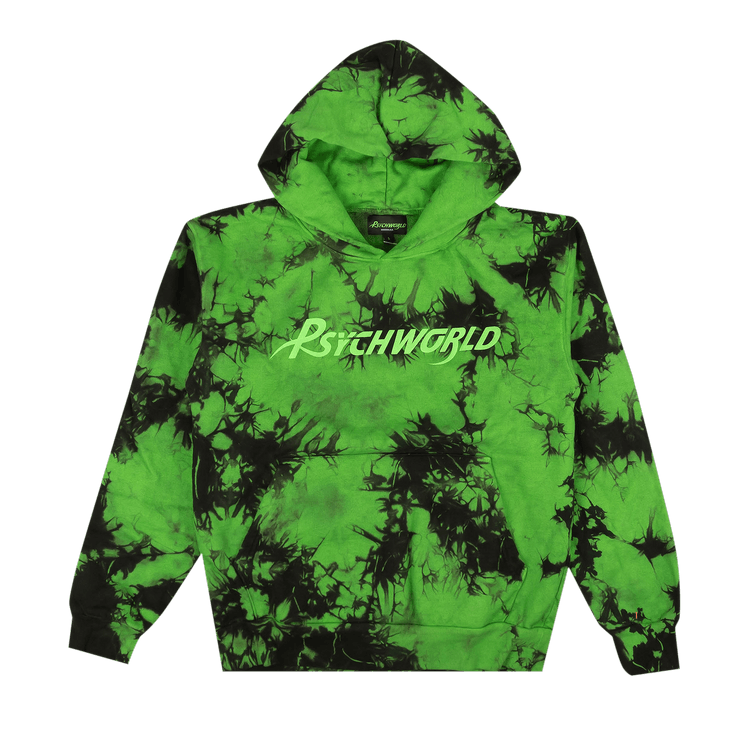 Psychworld Tie Dye Logo Hoodie "Green"