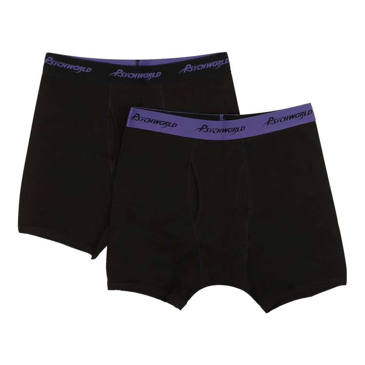 Psychworld Logo Band Boxer Shorts (2 Pack) "Black/Purple"