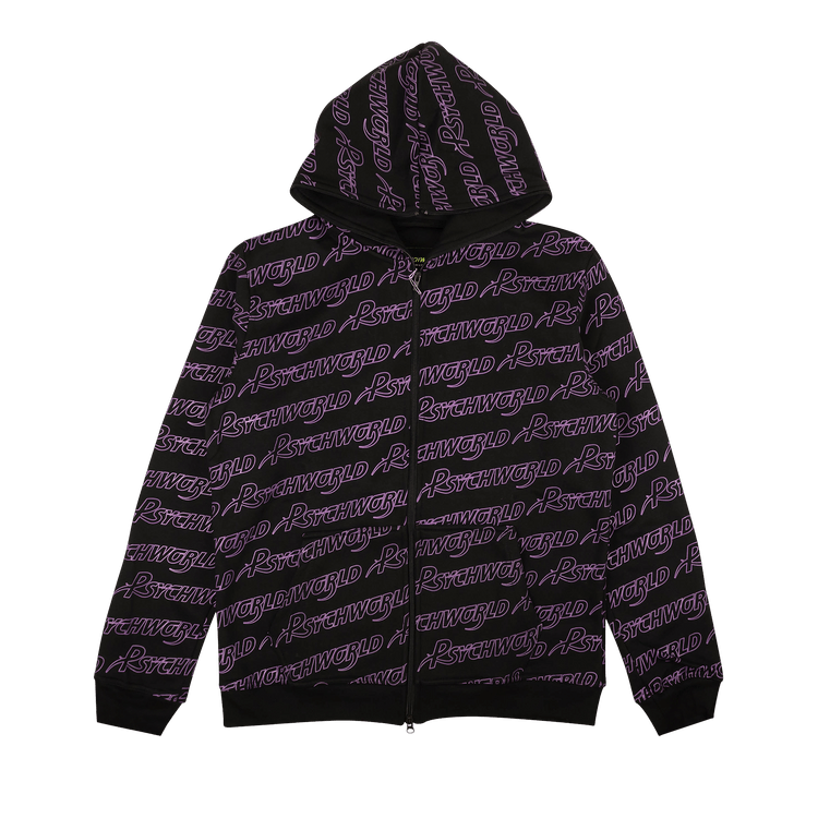 Psychworld Allover Logo Zip Up Hoodie "Purple"