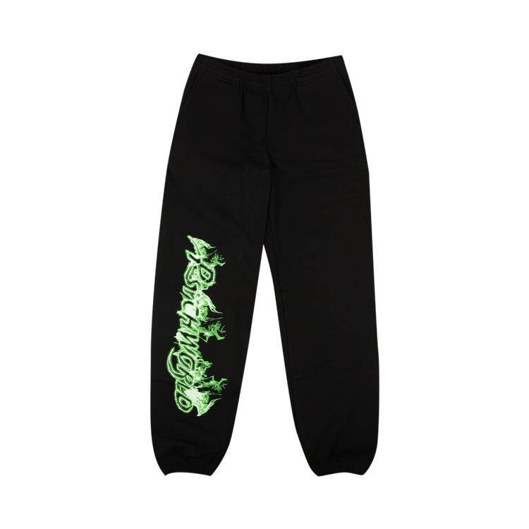 Psychworld Flame Logo Sweatpants "Black/Green"