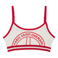 Vintage Paris Saint-Germain Logo Print Sports Bra "White/Red"