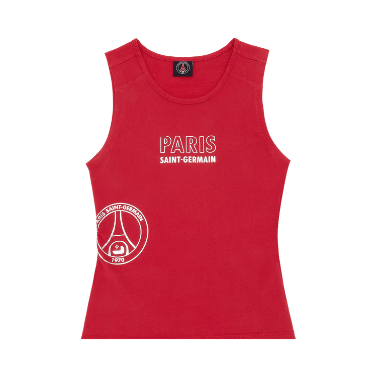 Vintage Paris Saint-Germain Logo Print Tank Top "Red"