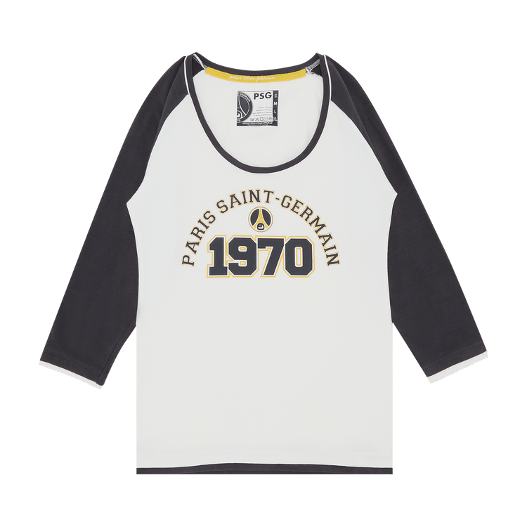 Vintage Paris Saint-Germain 1970 Logo 3/4 Sleeve T-Shirt "White/Black"