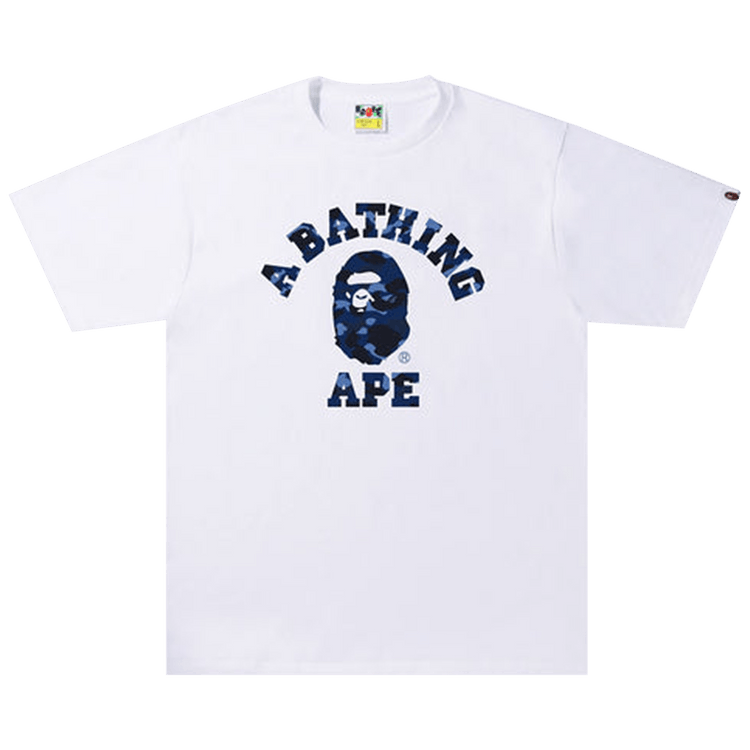 BAPE Color Camo A College Tee "White/Navy"