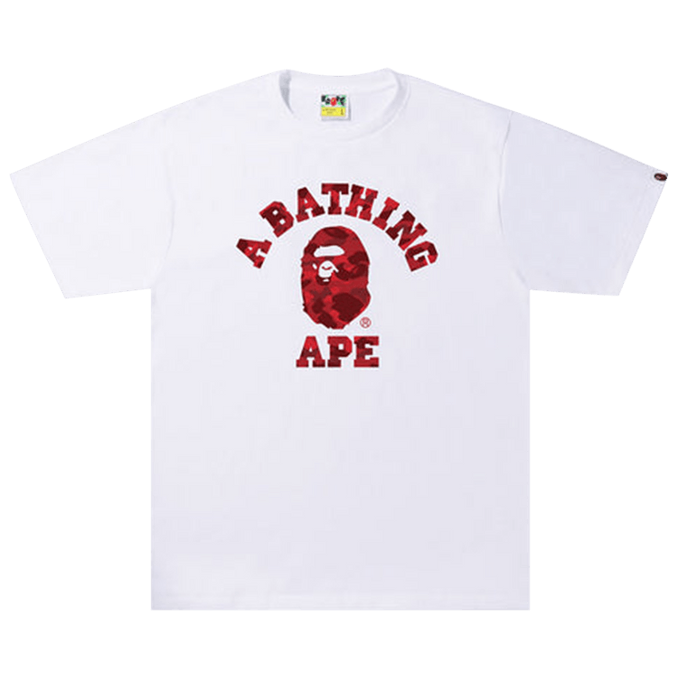 BAPE Color Camo A College Tee "White/Red"