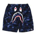BAPE Color Camo Shark Beach Shorts "Navy"