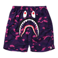 BAPE Color Camo Shark Beach Shorts "Purple"