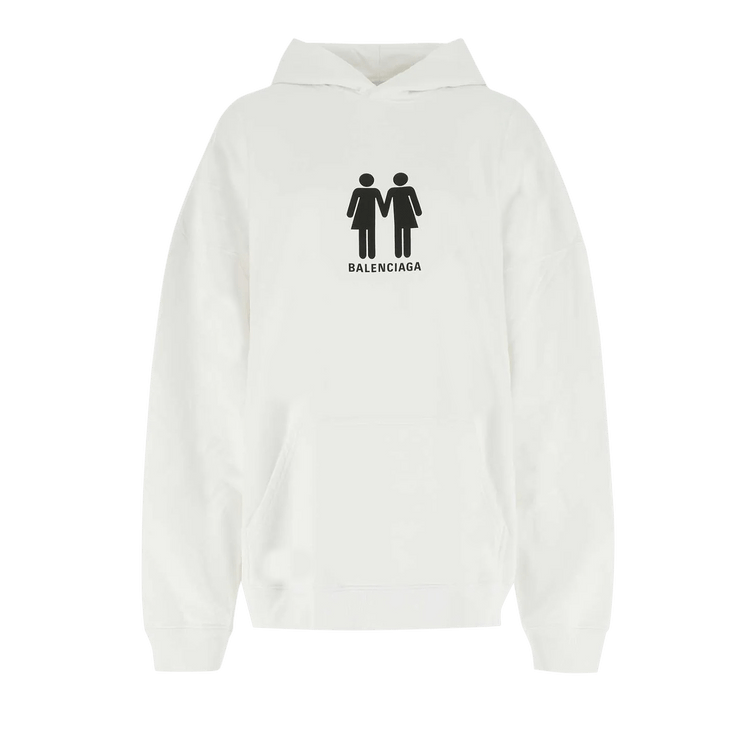 Balenciaga Boxy Hoodie "White/Black"