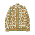 Bode Citrus Fleur Block Print Long-Sleeve Shirt "Orange Green"