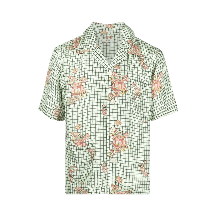 Bode Mint Grid Short-Sleeve Shirt "Mint/Multicolor"