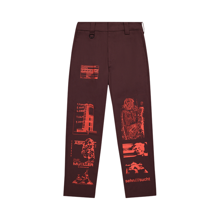 Enfants Riches Déprimés Collage Trousers "Burgundy/Red"