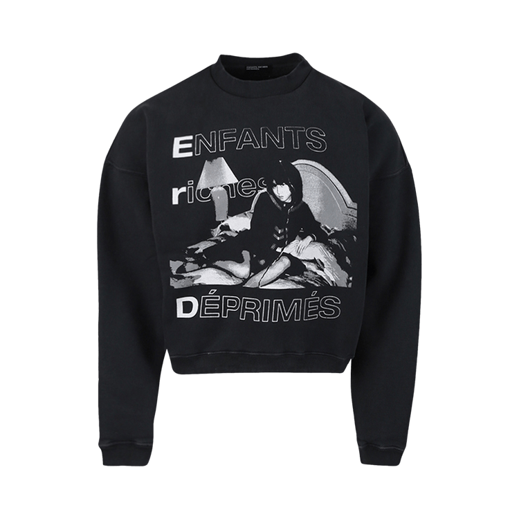 Enfants Riches Déprimés Girl Torn Crewneck "Faded Black/Multicolor"