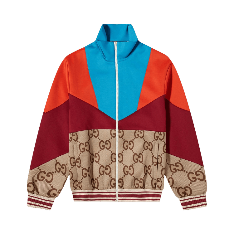 Gucci Panel GG Track Jacket "Beige And Ebony Jumbo Gg"