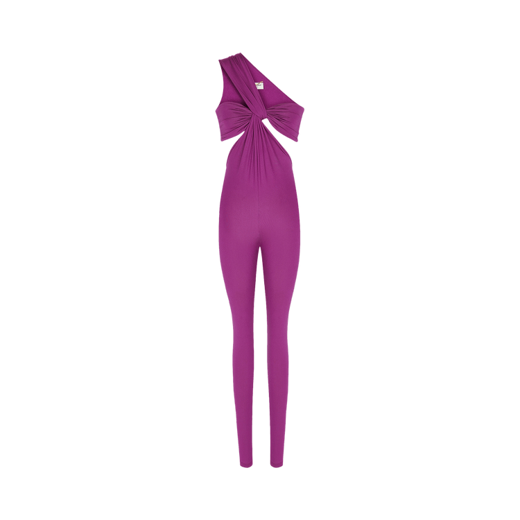 Saint Laurent One-Shoulder Catsuit "Grapes"