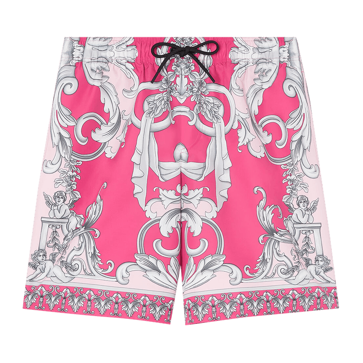 Versace Silver Baroque Boardshorts "Pink"