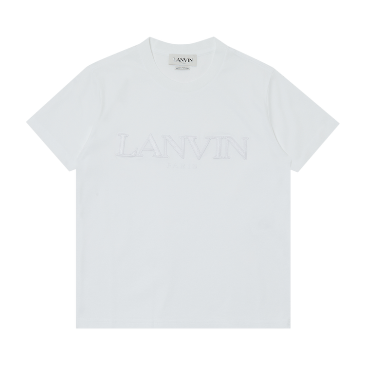 Lanvin Classic Fit Embroidered Tee "Optic White"