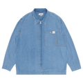 Lanvin Denim Overshirt With Zip And Curb "Light Blue"