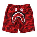 BAPE Color Camo Shark Beach Shorts "Red"