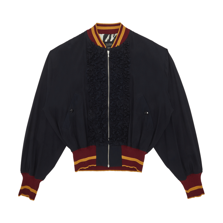 Vintage Jean Paul Gaultier Ruffle Bomber Jacket "Navy"