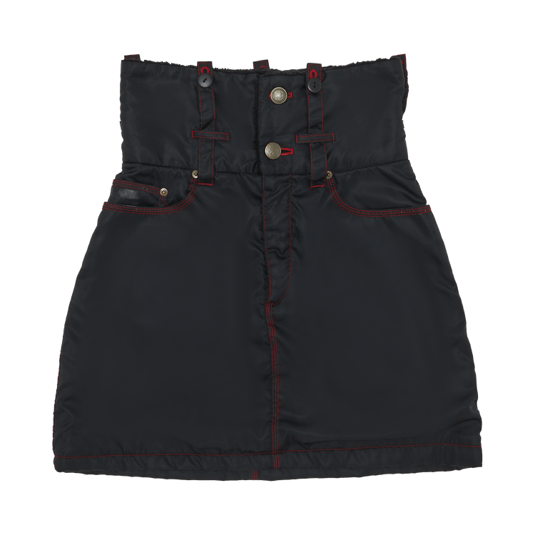 Vintage Jean Paul Gaultier Nylon Skirt "Black/Red"