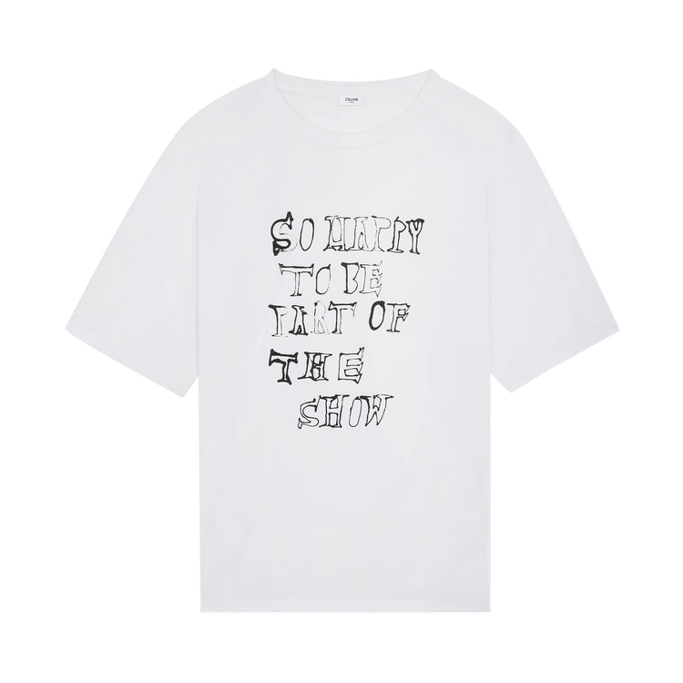 CELINE T-Shirt Oversize So Happy "Ecru/Black"