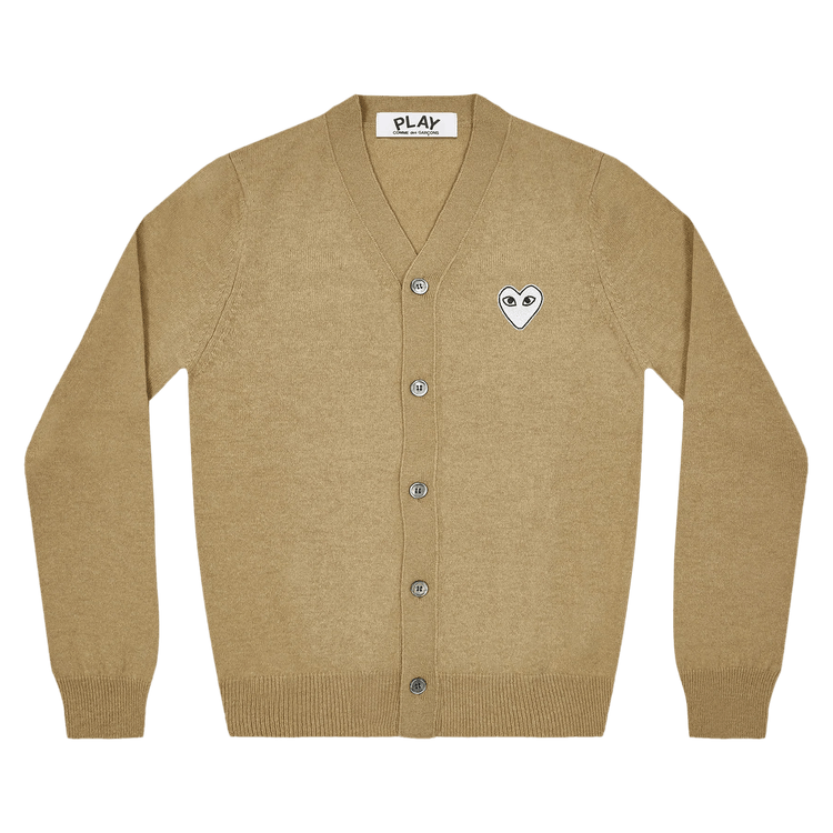 Comme des Garçons PLAY Natural Cardigan With White Heart "Natural"