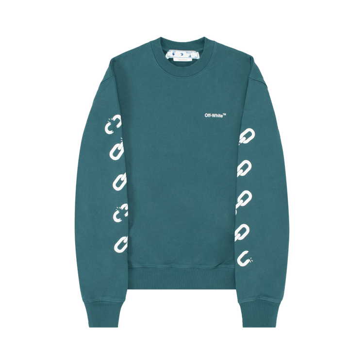 Off-White Chain Arrow Slim Crewneck "Duck Green/White"