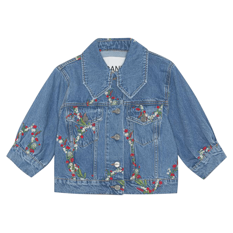 GANNI Cropped Denim Jacket "Dark Indigo"