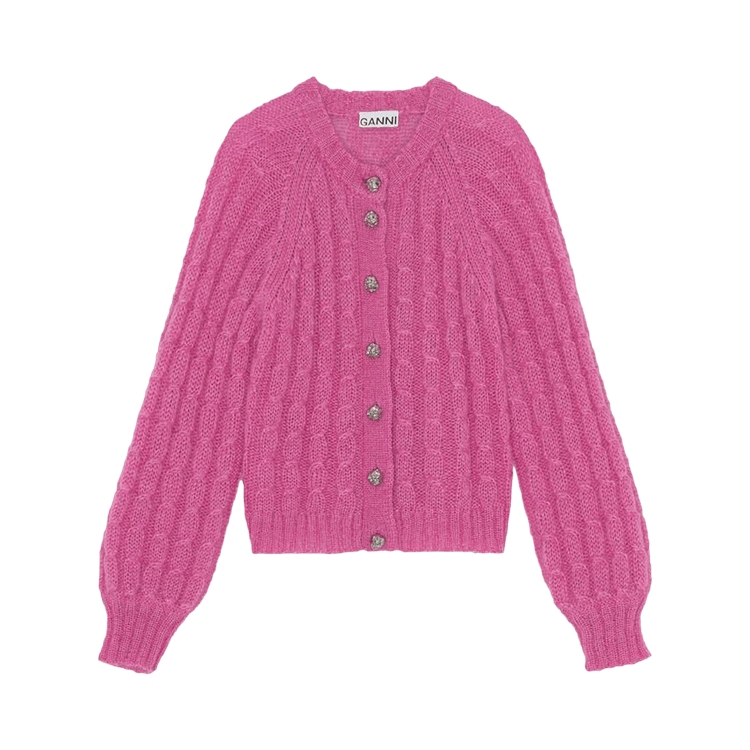 GANNI Cardigan "Phlox Pink"