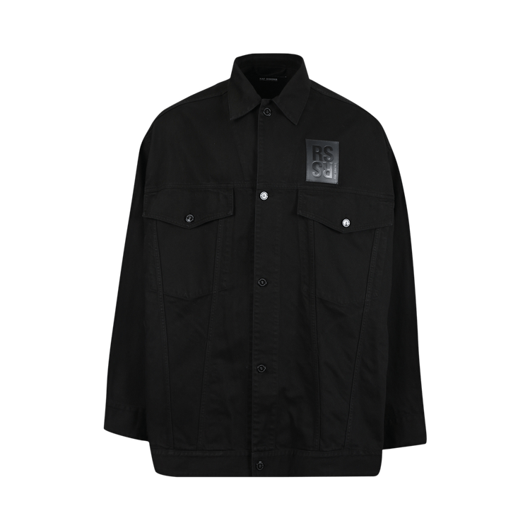 Raf Simons Denim Jacket With Leather Patch "Black"