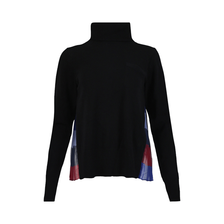 Sacai Plaid Knit Pullover "Black/Navy"